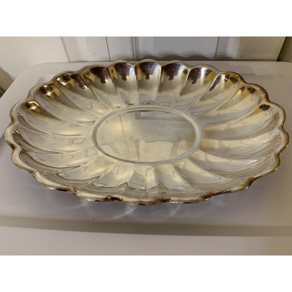 Vtg Reed & Barton Holiday Silver Plated EPNS Serving‎ Platter Dish 110 La…